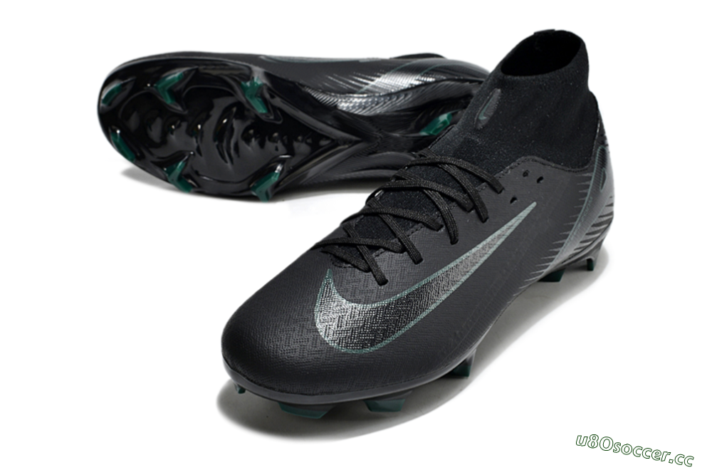 Men's Nike Air Zoom Mercurial Superfly 10 Academy FG Firm Ground High-Tops Football Boots - Black/Green 3