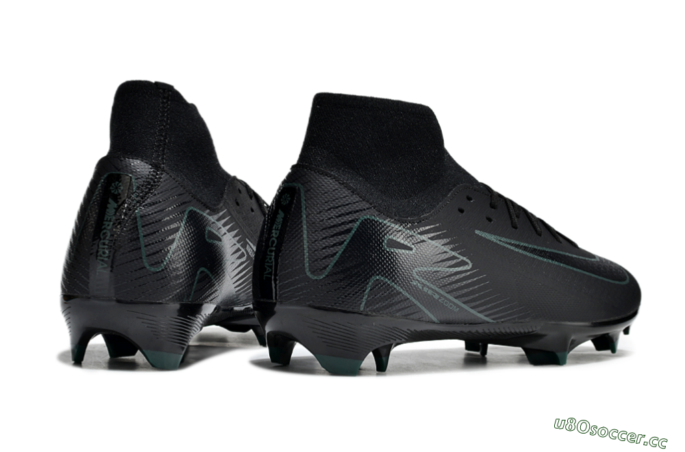Men's Nike Air Zoom Mercurial Superfly 10 Academy FG Firm Ground High-Tops Football Boots - Black/Green 6