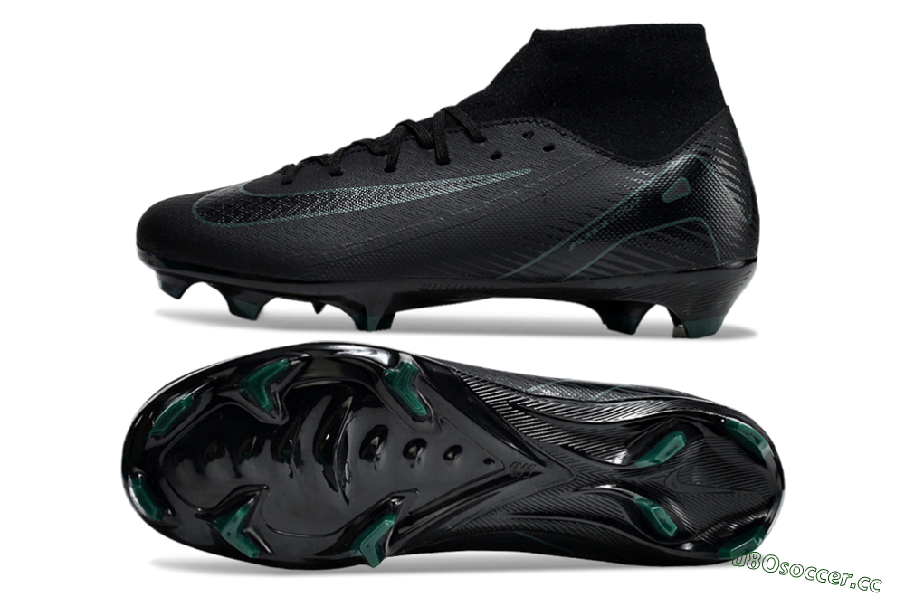 Men's Nike Air Zoom Mercurial Superfly 10 Academy FG Firm Ground High-Tops Football Boots - Black/Green 1