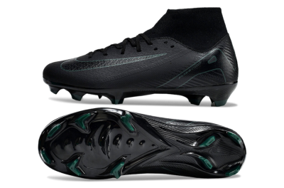Men's Nike Air Zoom Mercurial Superfly 10 Academy FG Firm Ground High-Tops Football Boots - Black/Green