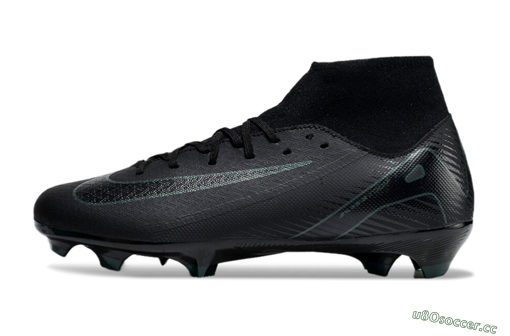 Men's Nike Air Zoom Mercurial Superfly 10 Academy FG Firm Ground High-Tops Football Boots - Black/Green 0