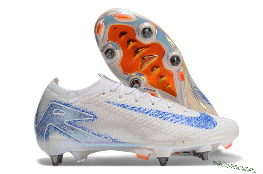 Men's Nike Air Zoom Mercurial Vapor 16 Pro SG Soft Ground Low-Tops Football Boots - Beige/White/Blue 2