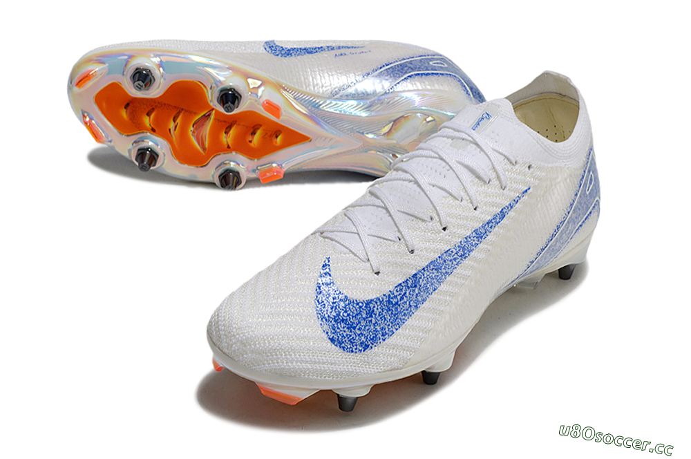 Men's Nike Air Zoom Mercurial Vapor 16 Pro SG Soft Ground Low-Tops Football Boots - Beige/White/Blue 3