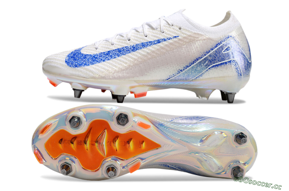 Men's Nike Air Zoom Mercurial Vapor 16 Pro SG Soft Ground Low-Tops Football Boots - Beige/White/Blue 1