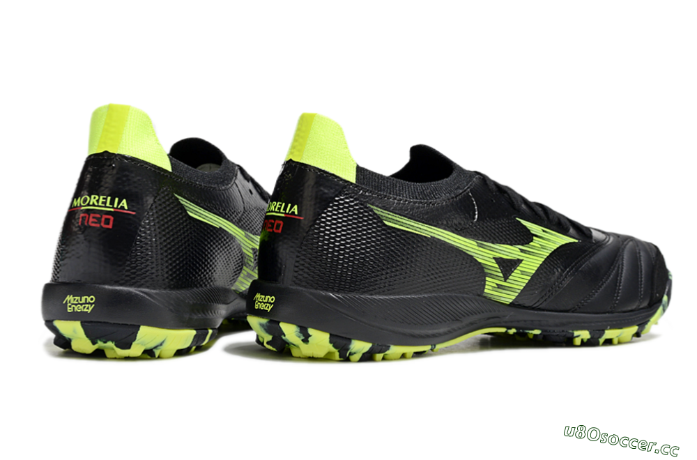 Men's Mizuno Morelia Neo Sala M8 TF Artificial Turf Low-Tops Football Shoes - Black/Yellow 6