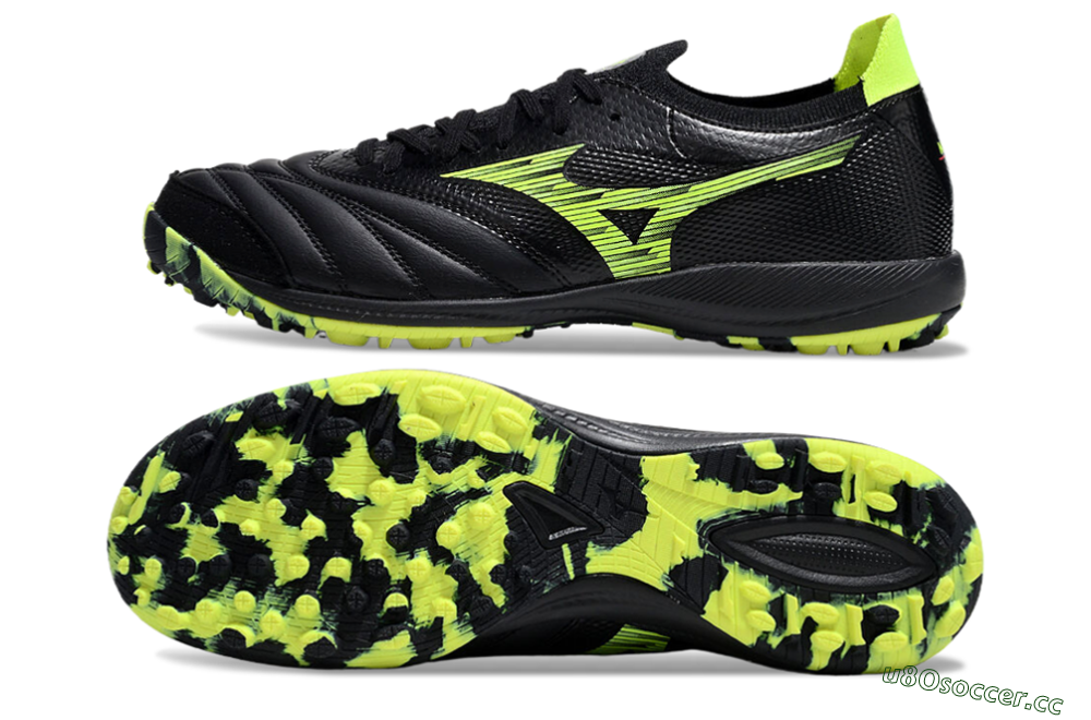 Men's Mizuno Morelia Neo Sala M8 TF Artificial Turf Low-Tops Football Shoes - Black/Yellow 1