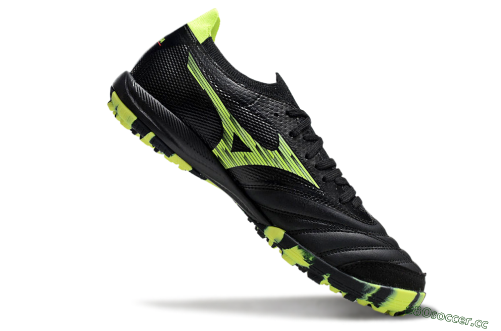 Men's Mizuno Morelia Neo Sala M8 TF Artificial Turf Low-Tops Football Shoes - Black/Yellow 4
