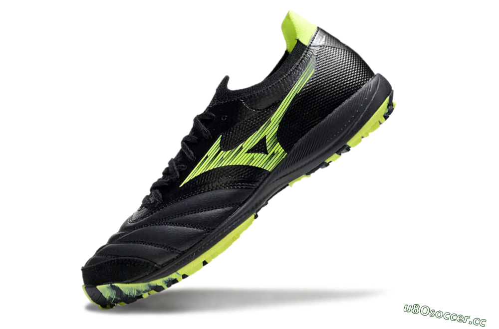 Men's Mizuno Morelia Neo Sala M8 TF Artificial Turf Low-Tops Football Shoes - Black/Yellow 5