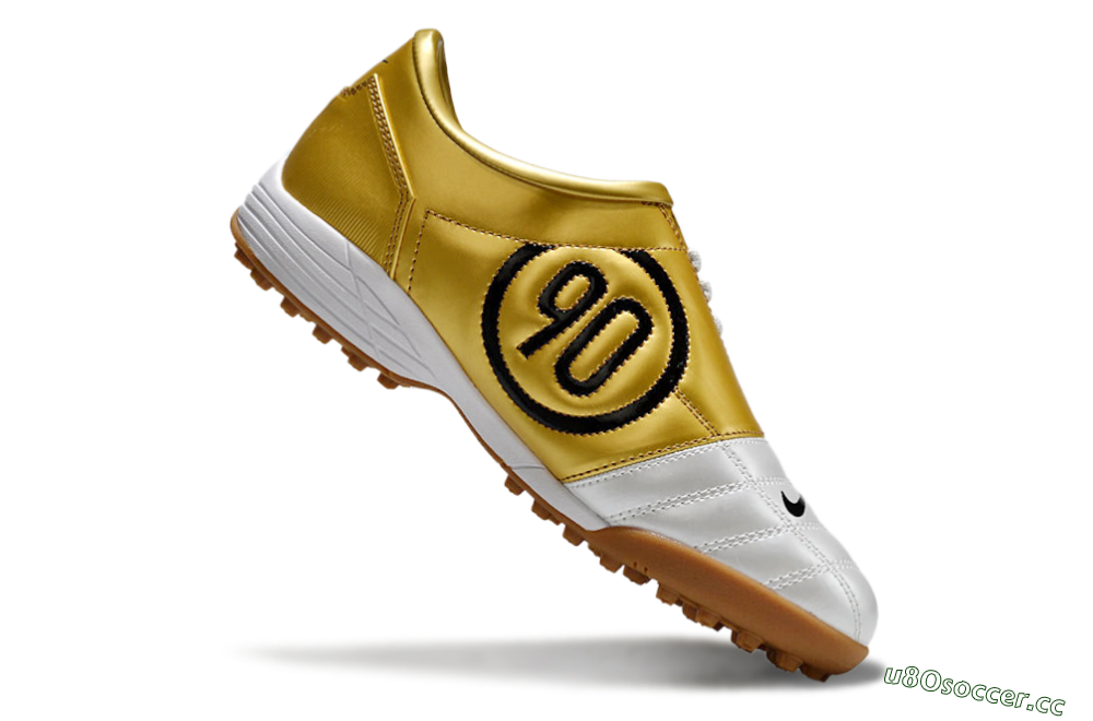 Men's Nike Total 90 II TF Artificial Turf Low-Tops Football Shoes - Silver/Black/Gold 4