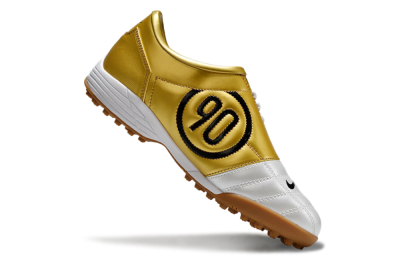 Men's Nike Total 90 II TF Artificial Turf Low-Tops Football Shoes - Silver/Black/Gold