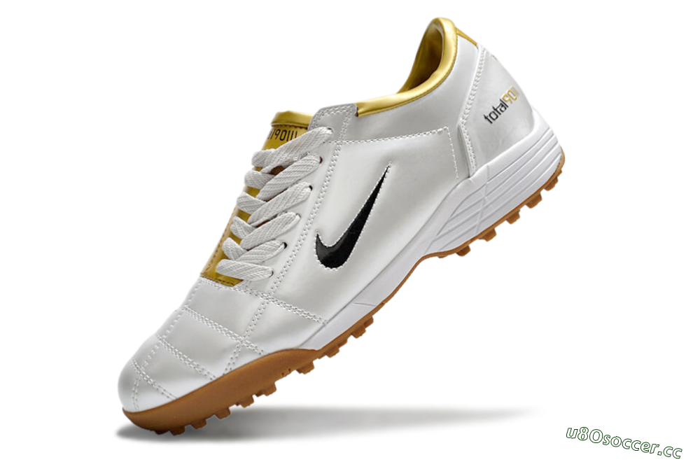 Men's Nike Total 90 II TF Artificial Turf Low-Tops Football Shoes - Silver/Black/Gold 5