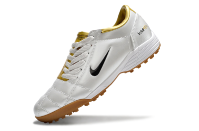 Men's Nike Total 90 II TF Artificial Turf Low-Tops Football Shoes - Silver/Black/Gold