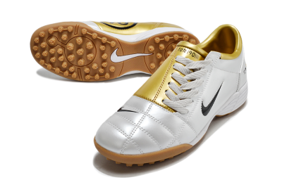 Men's Nike Total 90 II TF Artificial Turf Low-Tops Football Shoes - Silver/Black/Gold