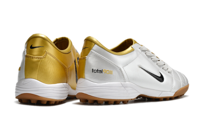 Men's Nike Total 90 II TF Artificial Turf Low-Tops Football Shoes - Silver/Black/Gold