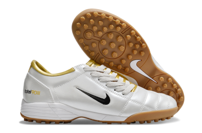 Men's Nike Total 90 II TF Artificial Turf Low-Tops Football Shoes - Silver/Black/Gold
