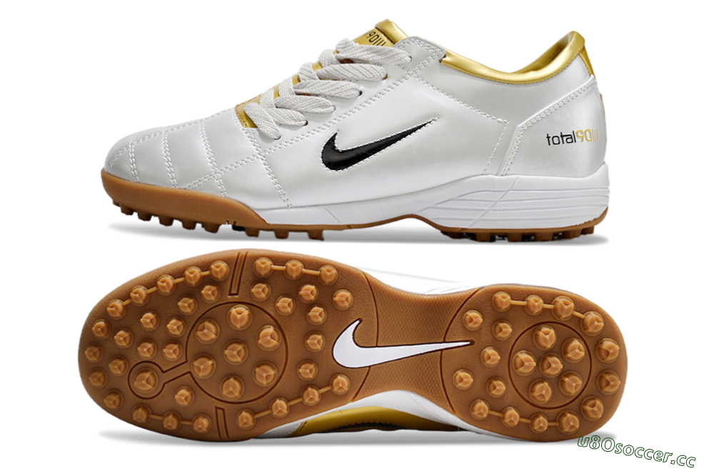 Men's Nike Total 90 II TF Artificial Turf Low-Tops Football Shoes - Silver/Black/Gold 1