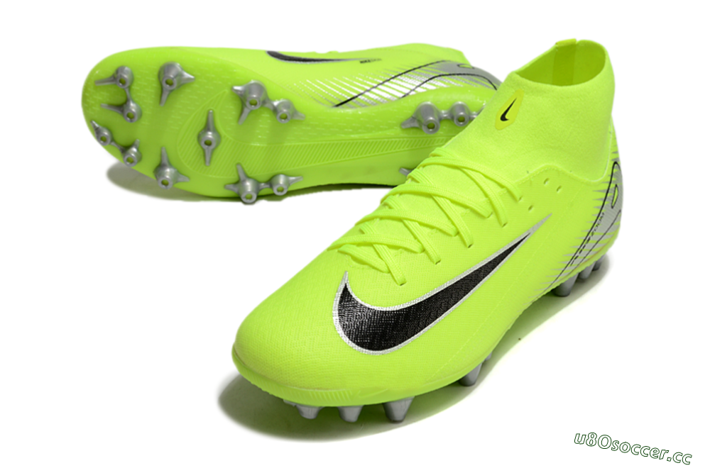 Men's Nike Air Zoom Mercurial Superfly 10 Academy AG Artificial Grass High-Tops Football Boots - Yellow/Black/Silver 3