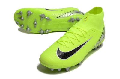 Men's Nike Air Zoom Mercurial Superfly 10 Academy AG Artificial Grass High-Tops Football Boots - Yellow/Black/Silver