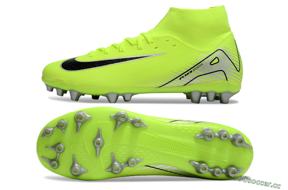 Men's Nike Air Zoom Mercurial Superfly 10 Academy AG Artificial Grass High-Tops Football Boots - Yellow/Black/Silver 1