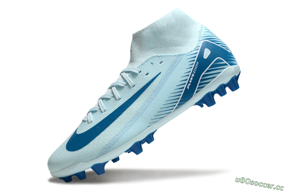 Men's Nike Air Zoom Mercurial Superfly 10 Academy AG Artificial Grass High-Tops Football Boots - Jade/Blue/White 5