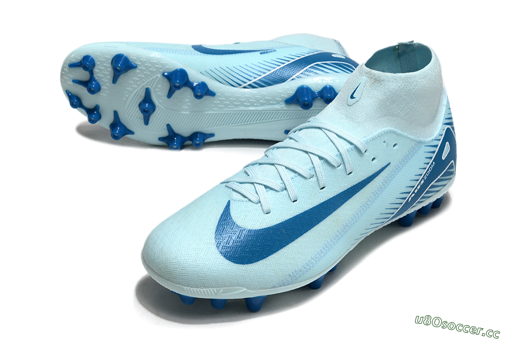 Men's Nike Air Zoom Mercurial Superfly 10 Academy AG Artificial Grass High-Tops Football Boots - Jade/Blue/White 3