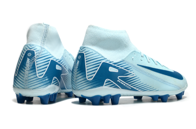 Men's Nike Air Zoom Mercurial Superfly 10 Academy AG Artificial Grass High-Tops Football Boots - Jade/Blue/White