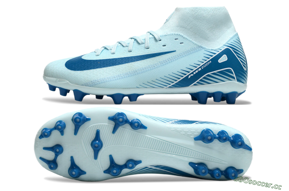 Men's Nike Air Zoom Mercurial Superfly 10 Academy AG Artificial Grass High-Tops Football Boots - Jade/Blue/White 1