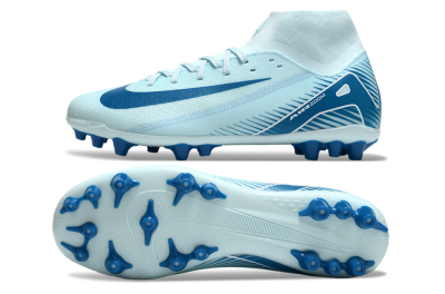 Men's Nike Air Zoom Mercurial Superfly 10 Academy AG Artificial Grass High-Tops Football Boots - Jade/Blue/White