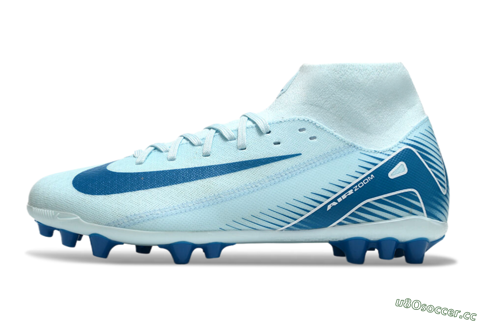Men's Nike Air Zoom Mercurial Superfly 10 Academy AG Artificial Grass High-Tops Football Boots - Jade/Blue/White 0