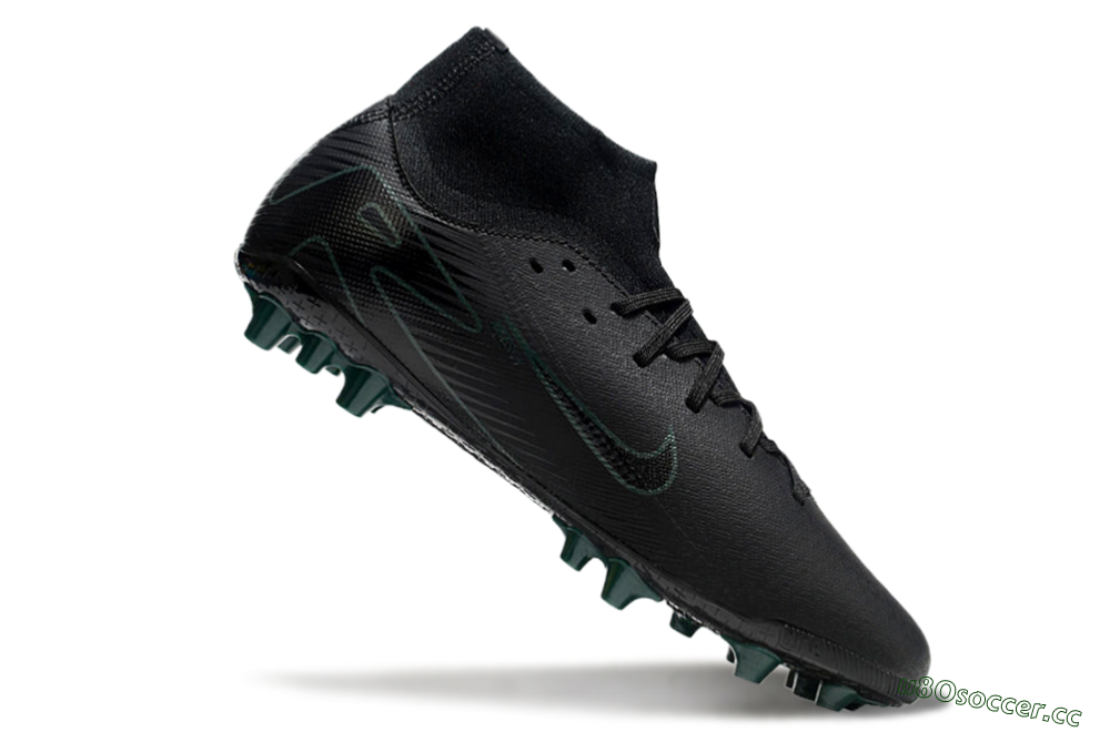 Men's Nike Air Zoom Mercurial Superfly 10 Academy AG Artificial Grass High-Tops Football Boots - Black/Green 4