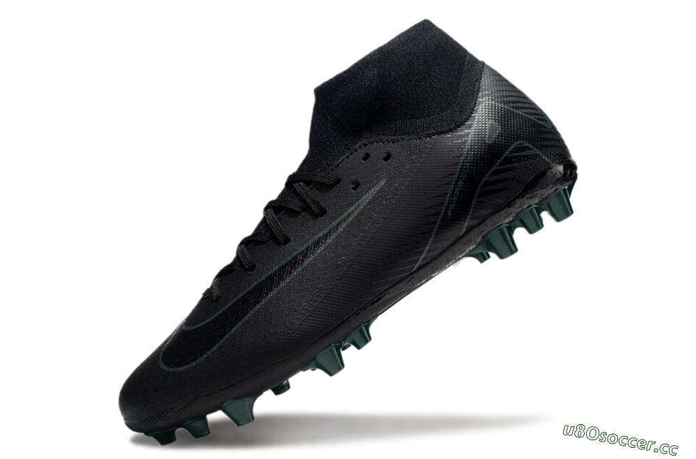 Men's Nike Air Zoom Mercurial Superfly 10 Academy AG Artificial Grass High-Tops Football Boots - Black/Green 5