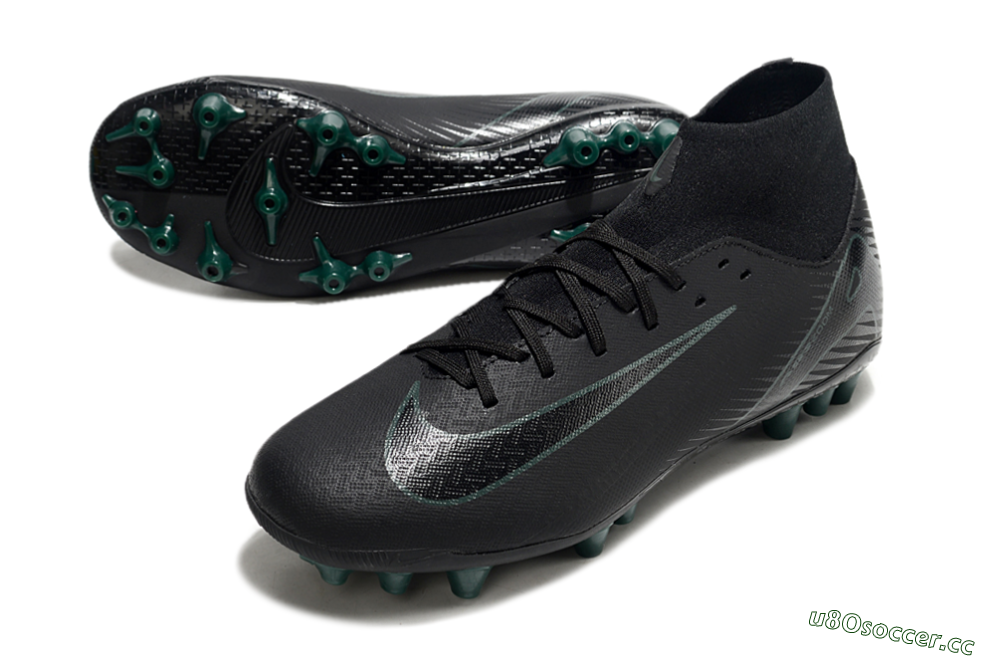 Men's Nike Air Zoom Mercurial Superfly 10 Academy AG Artificial Grass High-Tops Football Boots - Black/Green 3