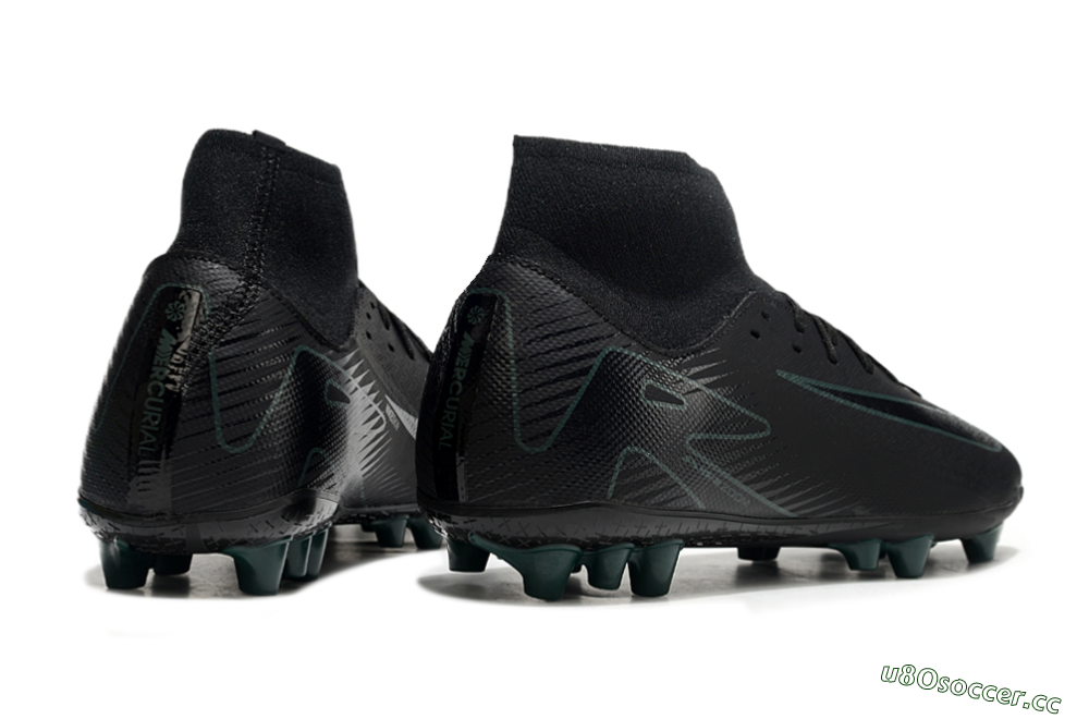 Men's Nike Air Zoom Mercurial Superfly 10 Academy AG Artificial Grass High-Tops Football Boots - Black/Green 6
