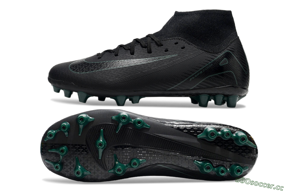 Men's Nike Air Zoom Mercurial Superfly 10 Academy AG Artificial Grass High-Tops Football Boots - Black/Green 1