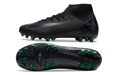 Men's Nike Air Zoom Mercurial Superfly 10 Academy AG Artificial Grass High-Tops Football Boots - Black/Green