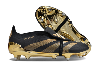 Men's Adidas Predator Elite Foldover Tongue SG Soft Ground Low-Tops Football Boots - Black/Gold