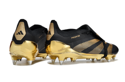 Men's Adidas Predator Elite Foldover Tongue SG Soft Ground Low-Tops Football Boots - Black/Gold