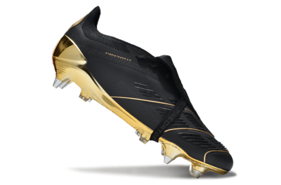 Men's Adidas Predator Elite Foldover Tongue SG Soft Ground Low-Tops Football Boots - Black/Gold