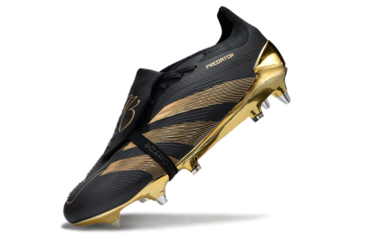 Men's Adidas Predator Elite Foldover Tongue SG Soft Ground Low-Tops Football Boots - Black/Gold