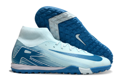 Men's Nike Air Zoom Mercurial Superfly 10 Academy TF Artificial Turf High-Tops Football Shoes - Jade/Blue/White