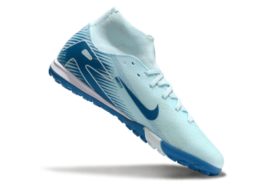 Men's Nike Air Zoom Mercurial Superfly 10 Academy TF Artificial Turf High-Tops Football Shoes - Jade/Blue/White