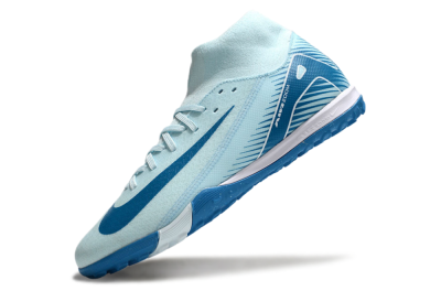 Men's Nike Air Zoom Mercurial Superfly 10 Academy TF Artificial Turf High-Tops Football Shoes - Jade/Blue/White