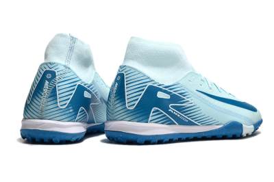 Men's Nike Air Zoom Mercurial Superfly 10 Academy TF Artificial Turf High-Tops Football Shoes - Jade/Blue/White