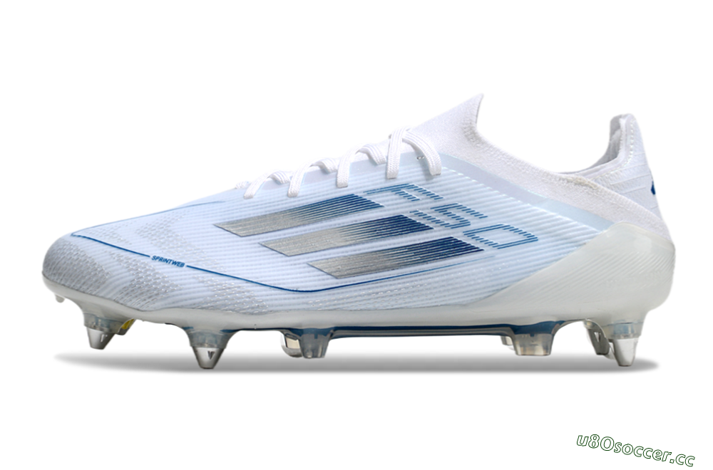 Men's Adidas F50 Elite SG Soft Ground Low-Tops Football Boots - White/Silver/Blue 0