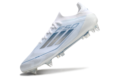 Men's Adidas F50 Elite SG Soft Ground Low-Tops Football Boots - White/Silver/Blue