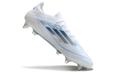 Men's Adidas F50 Elite SG Soft Ground Low-Tops Football Boots - White/Silver/Blue