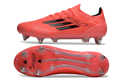 Men's Adidas F50 Elite SG Soft Ground Low-Tops Football Boots - Red/Black/Silver