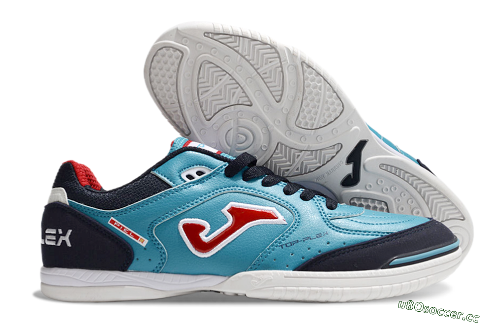 Men's Joma Top Flex IC Indoor & Futsal Low-Tops Football Shoes - Blue/Red/Black 2