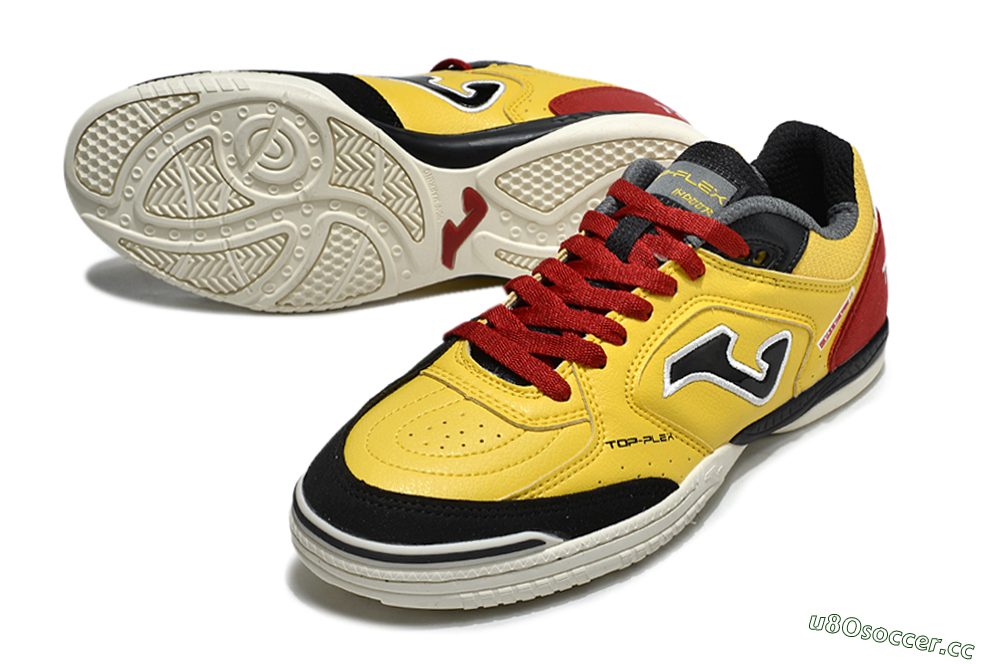 Men's Joma Top Flex IC Indoor & Futsal Low-Tops Football Shoes - Yellow/Black/Red 3