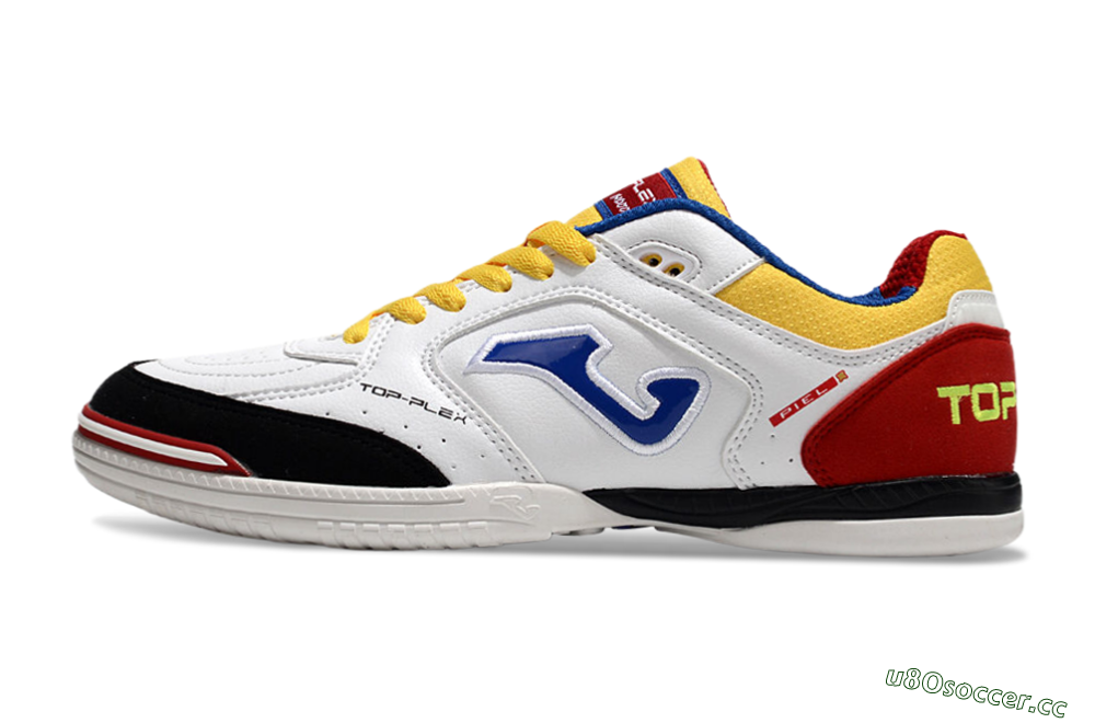 Men's Joma Top Flex IC Indoor & Futsal Low-Tops Football Shoes - White/Yellow/Red 0